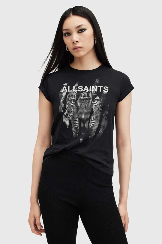 

Хлопковая футболка RIPROAR AllSaints, черный