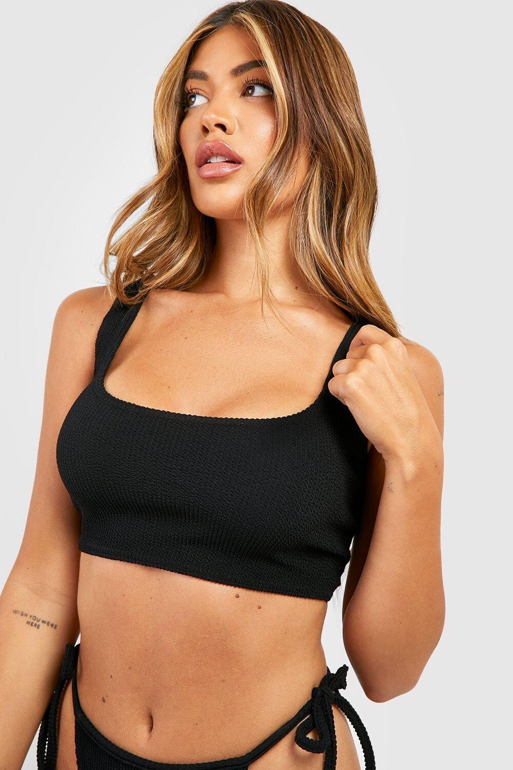 

Топ бикини с изображенным бюстом Boohoo, черный