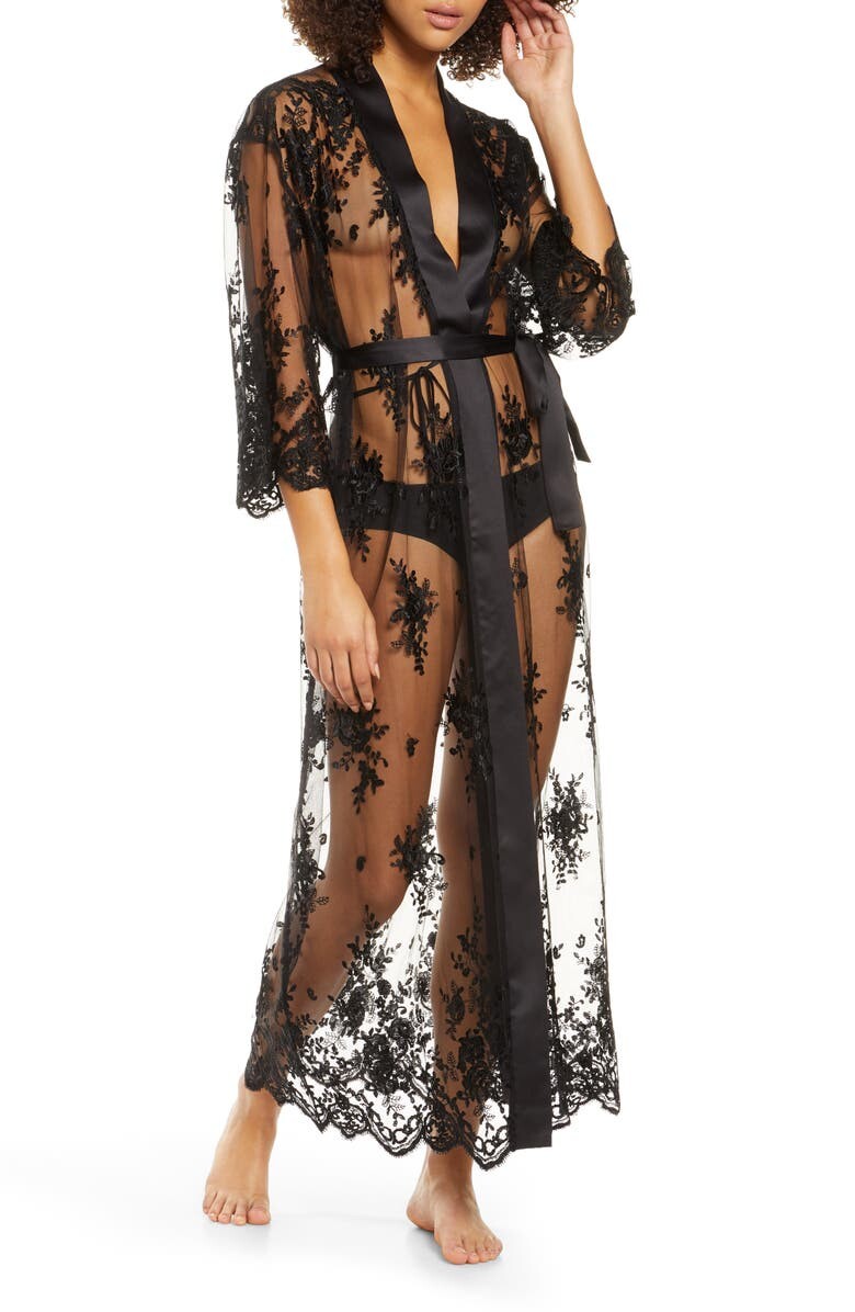 

Прозрачный кружевной халат Darling RYA COLLECTION, черный