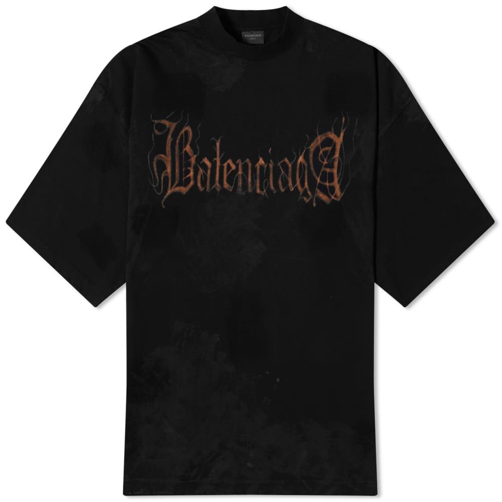 

Balenciaga футболка оверсайз с эффектом металлик, черный