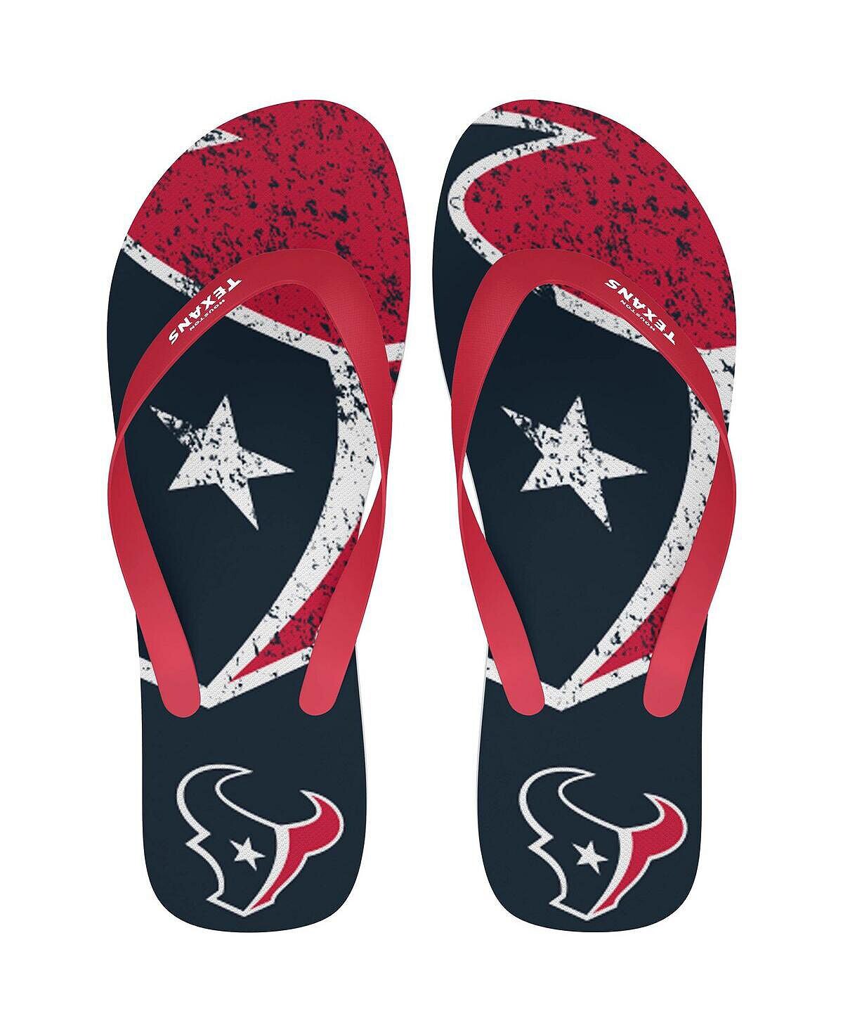 

Мужские и женские шлепанцы Houston Texans с большим логотипом FOCO