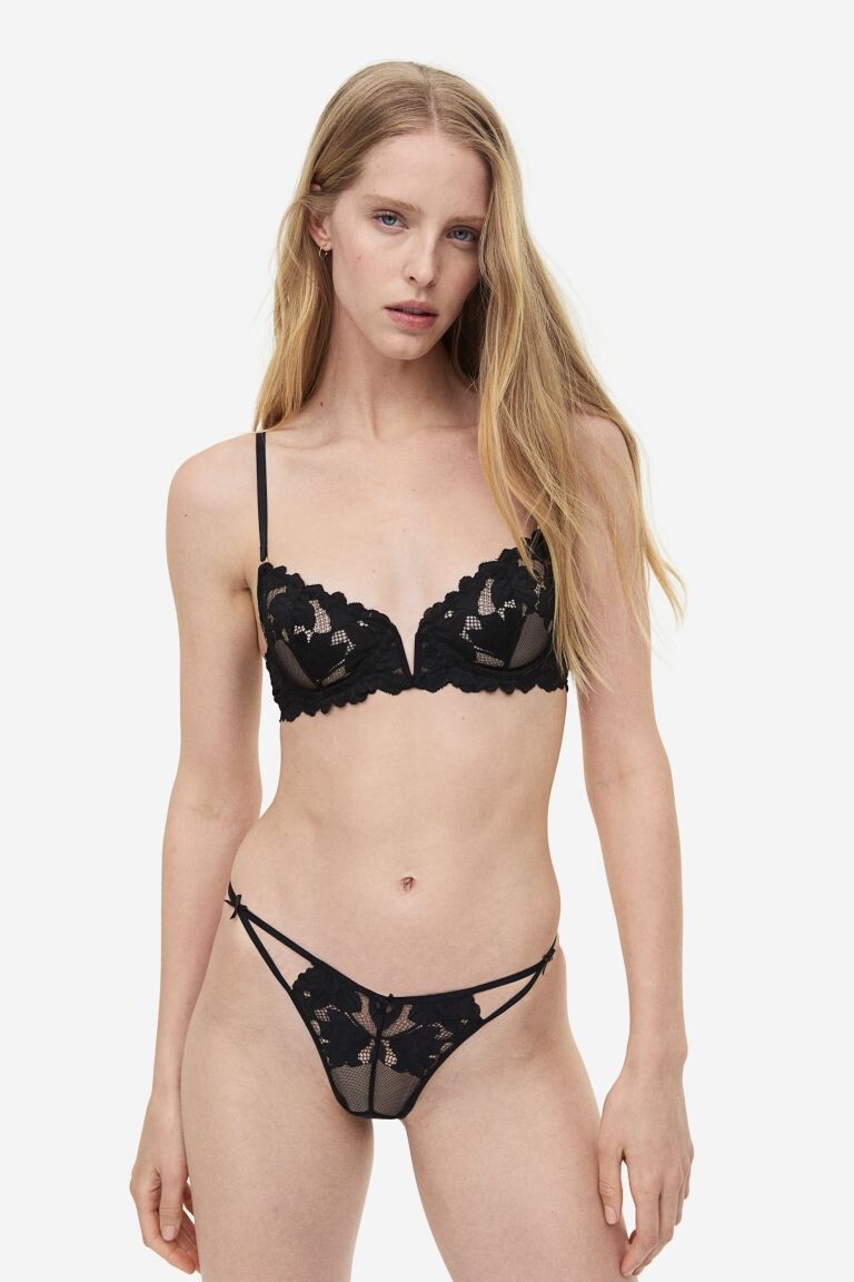 

Кружевной бюстгальтер без подкладок на косточках H&M