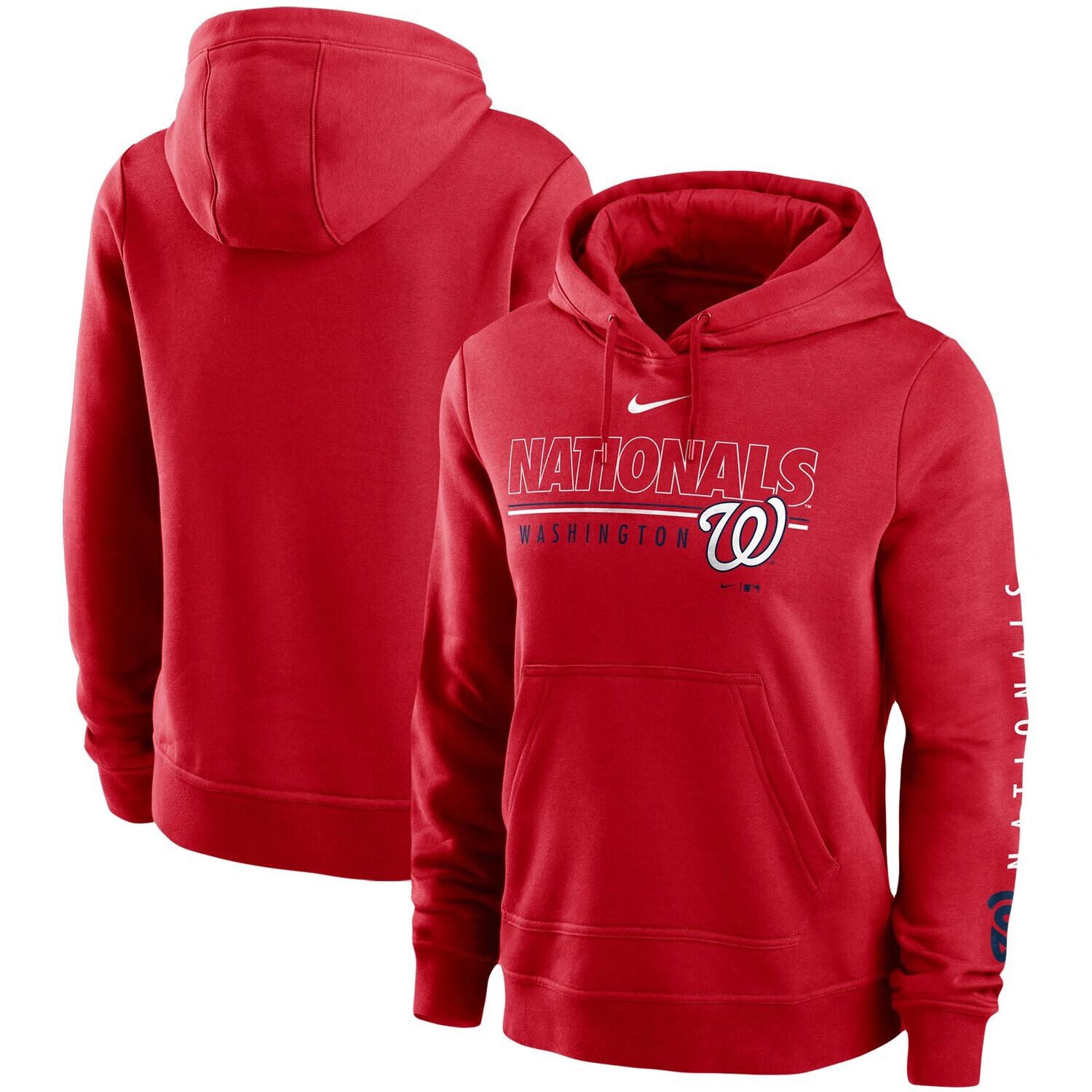 

Женский пуловер с капюшоном Nike Red Washington Nationals Team Outline Club Nike
