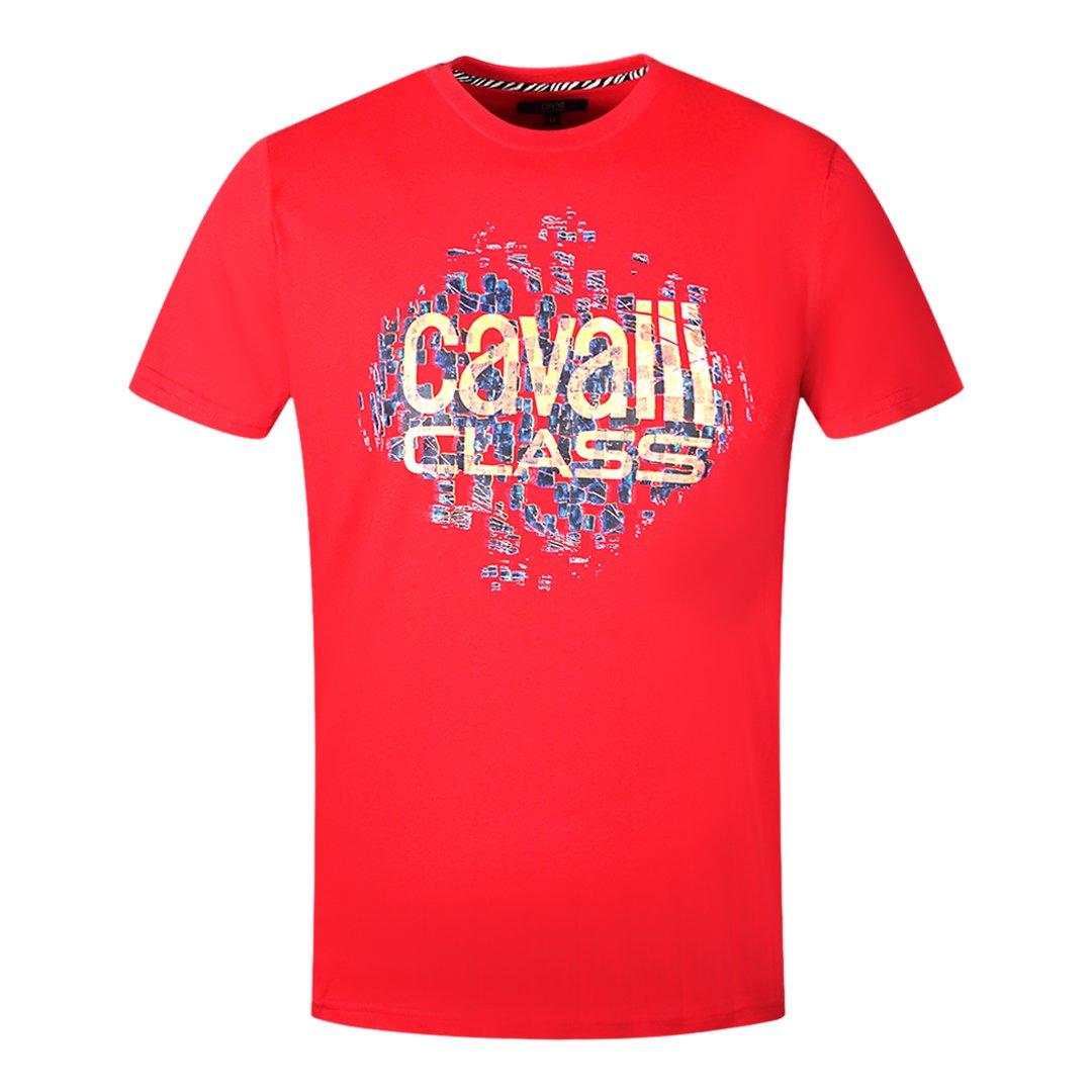 цена Красная футболка с логотипом Gradien Scales Design Cavalli Class, красный