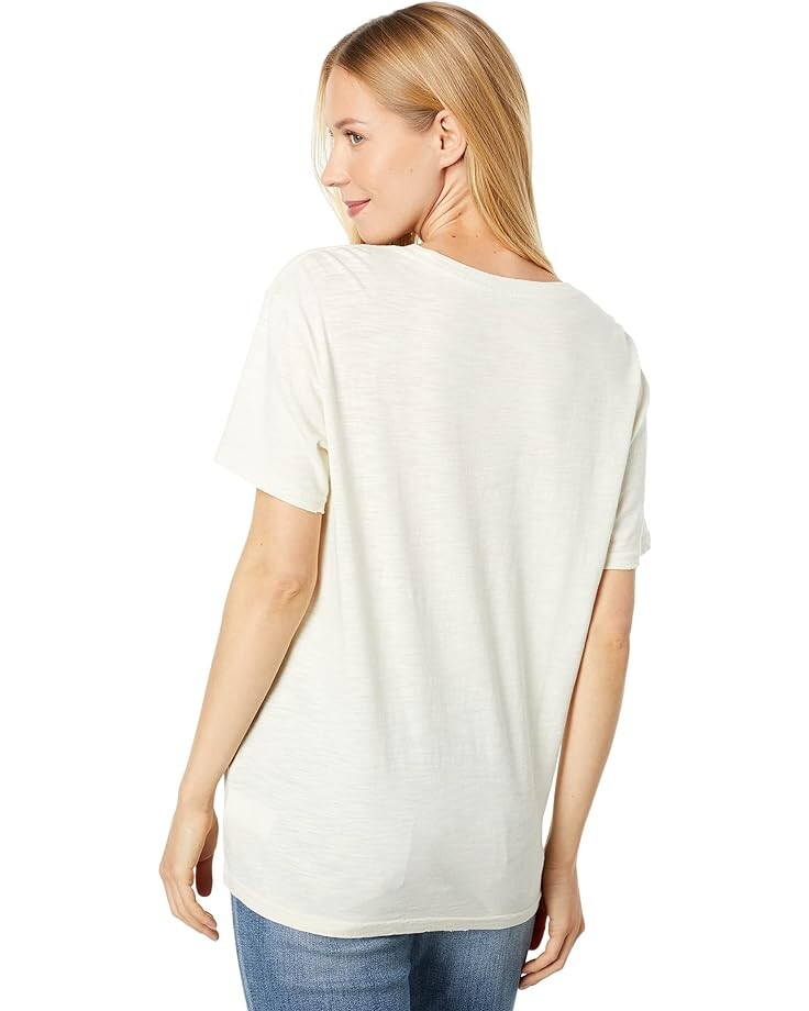 

Футболка Lucky Brand Woodstock Boyfriend Tee, цвет White Onyx