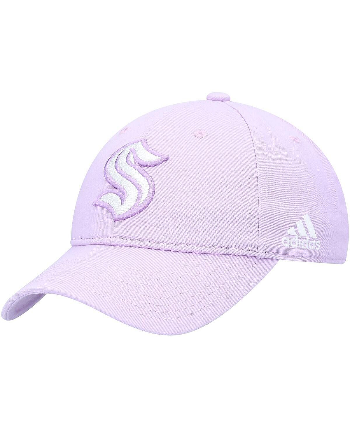 

Мужская фиолетовая регулируемая кепка Seattle Kraken 2022 Hockey Fights Cancer Slouch adidas