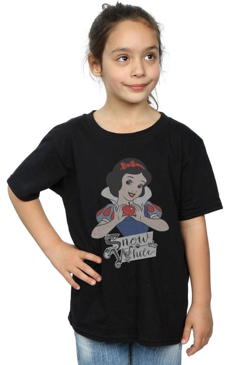 Хлопковая футболка Snow White Apple Disney Princess, черный