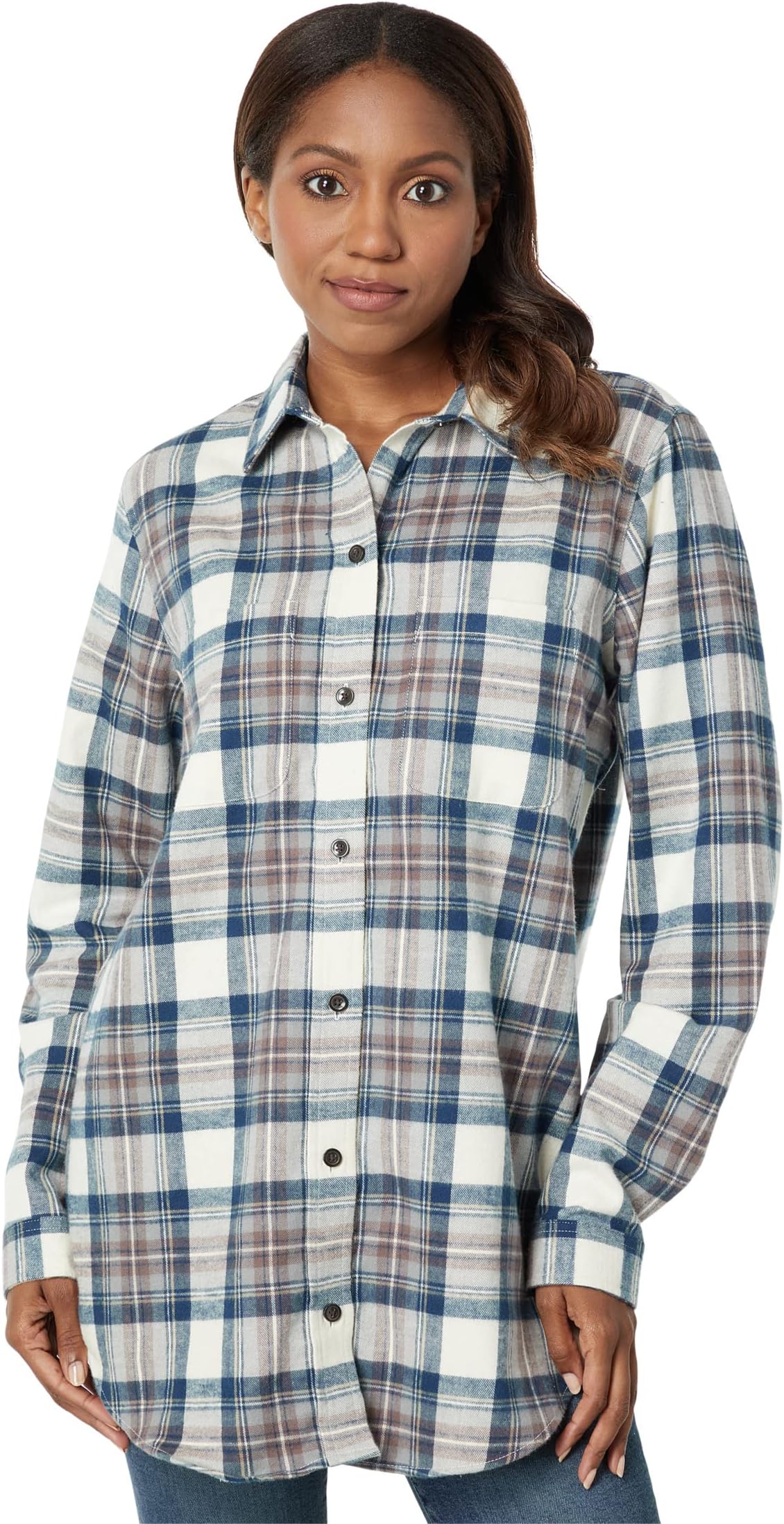 Рубашка Scotch Plaid Flannel Tunic L.L.Bean, цвет Indigo Tartan