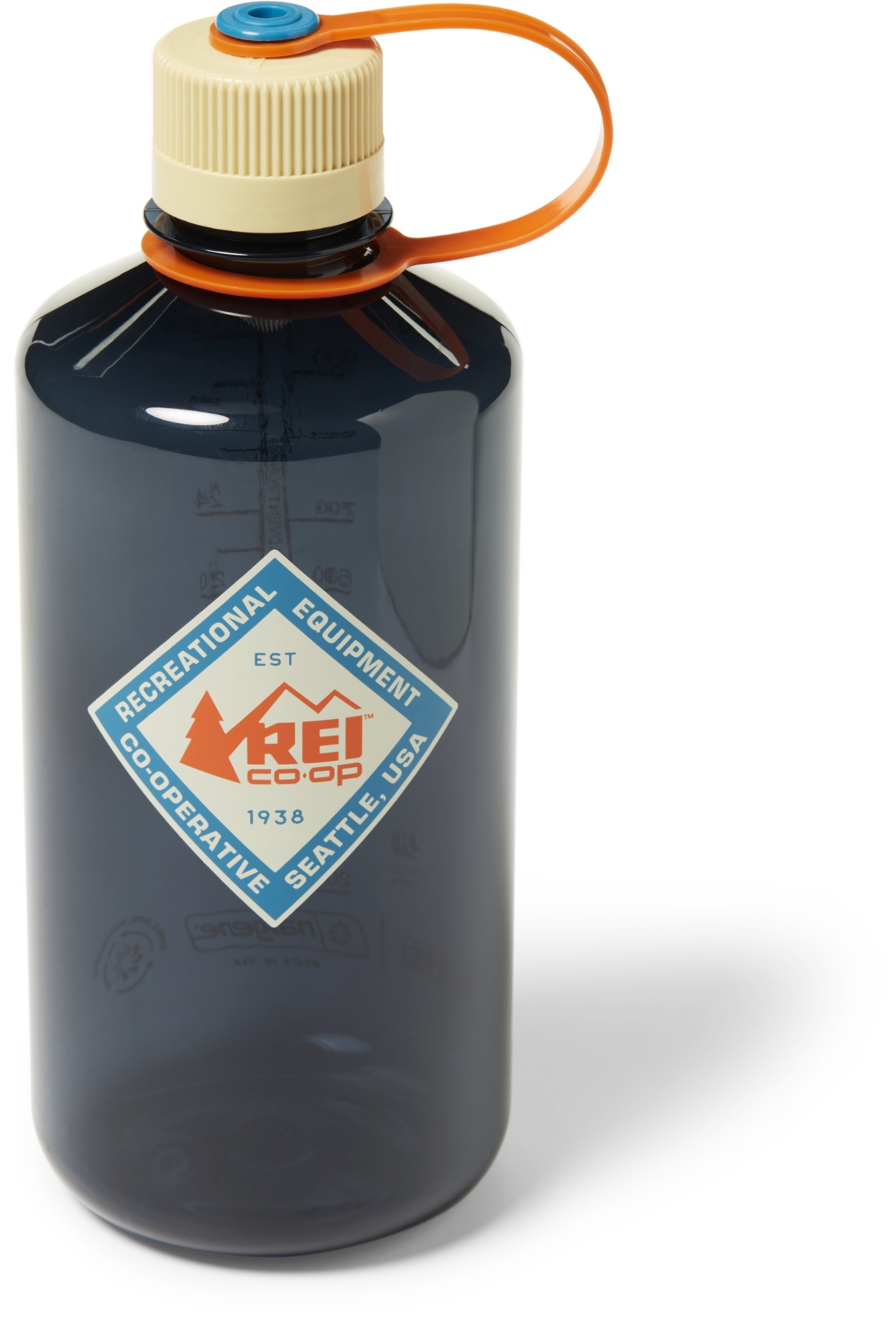 Бутылка для воды Nalgene Sustain Graphic с узким горлышком - 32 эт. унция REI Co-op, синий