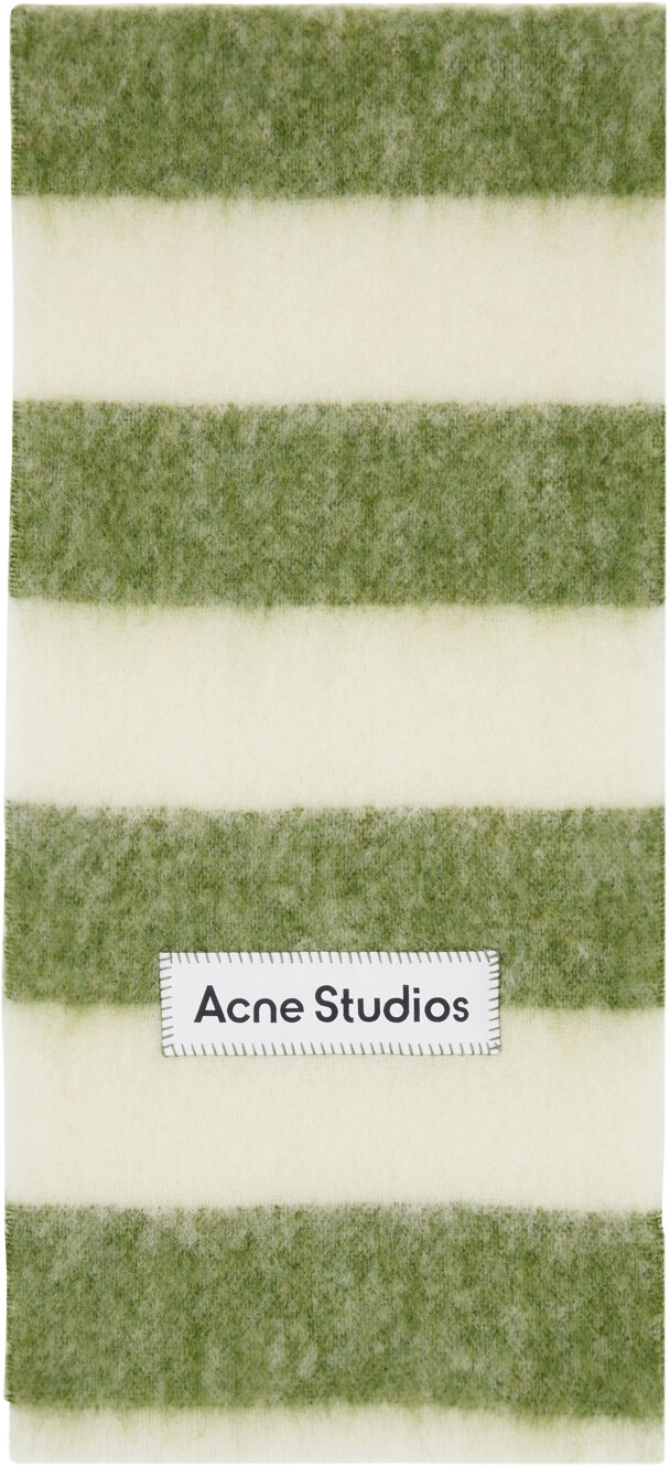 

Зелено-белый шарф в полоску Acne Studios