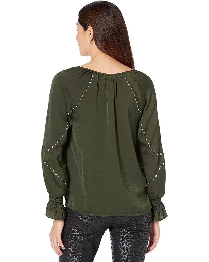Блуза Vince Camuto Embroidered V-Neck Long Sleeve Blouse, цвет Pine Forest