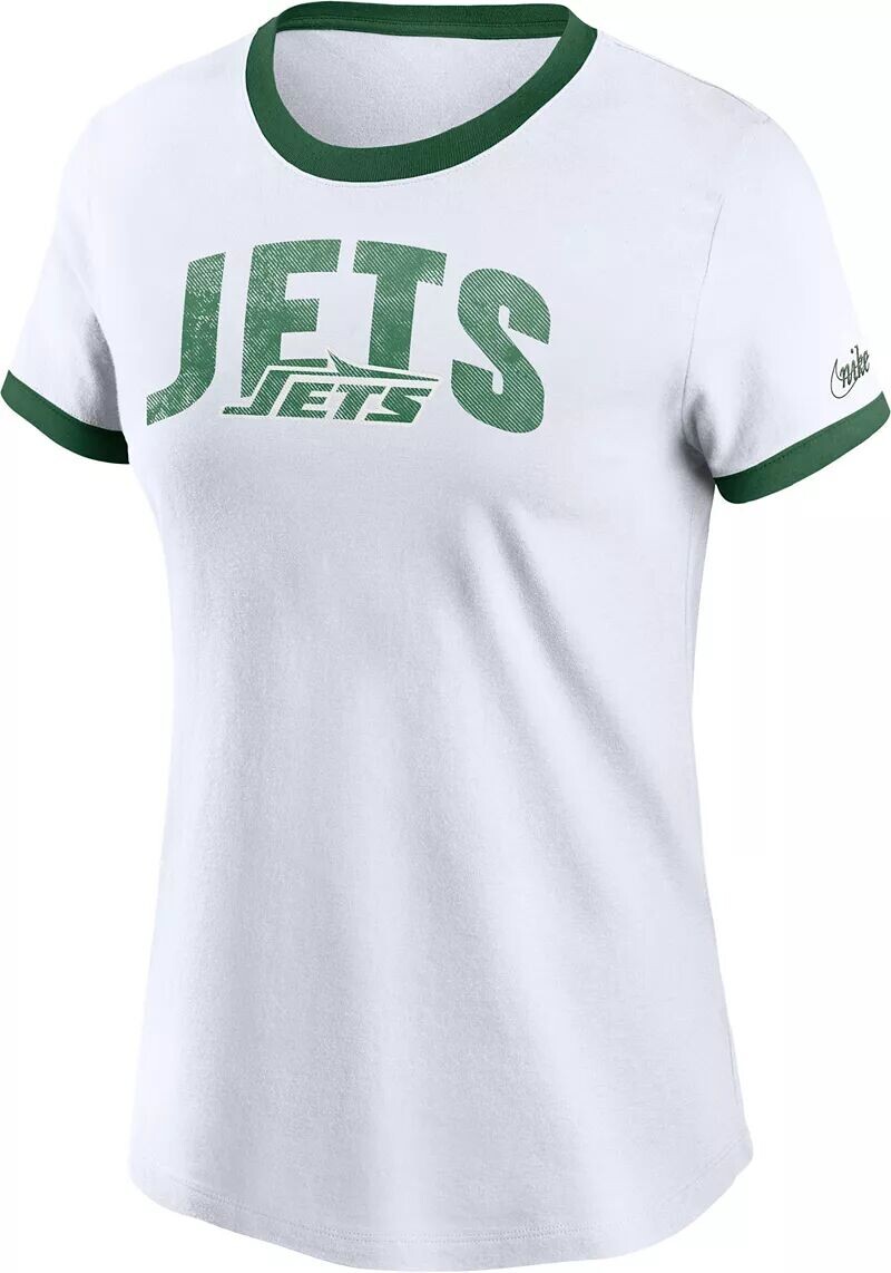 

Женская белая футболка Nike New York Jets Rewind Team