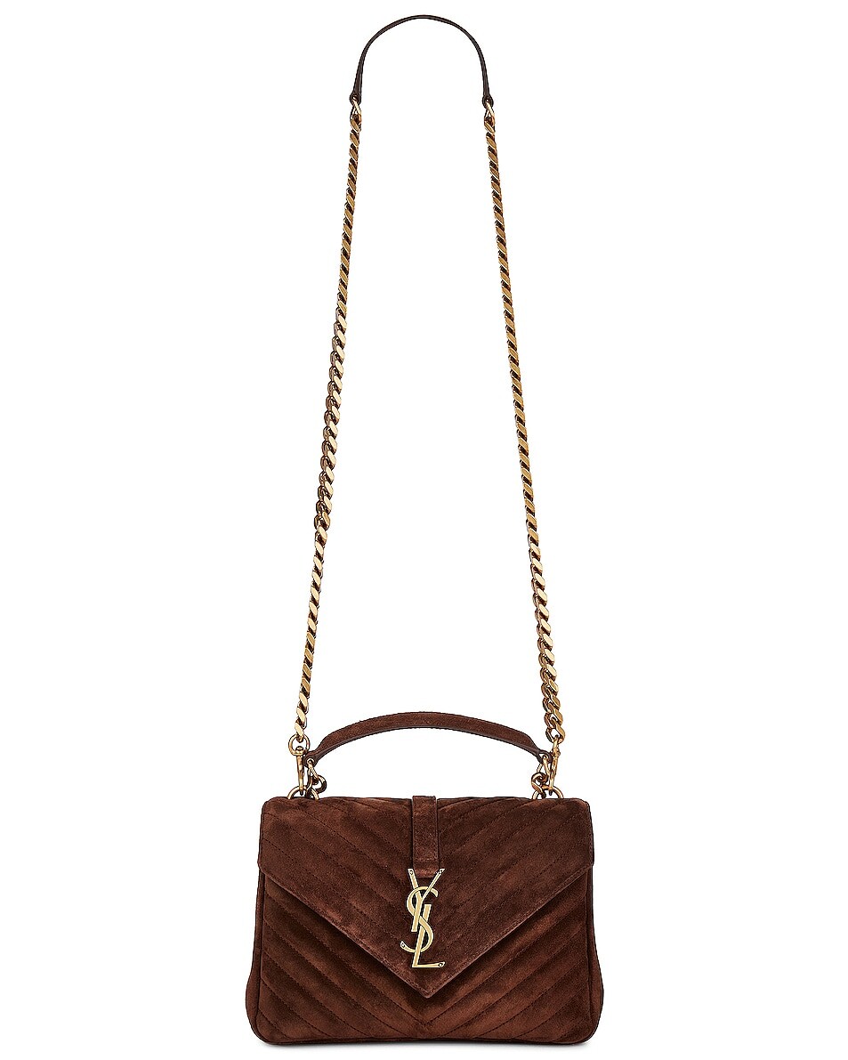 

Сумка кросс-боди Saint Laurent Medium College Chain, цвет Bark Brown