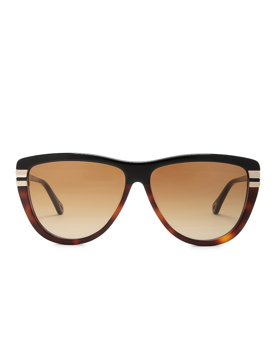 Солнцезащитные очки Chloe West Rectangular, цвет Black & Brown