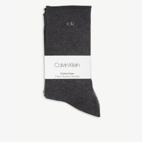 

Носки из смесового хлопка с логотипом, комплект из двух штук Calvin Klein, серый