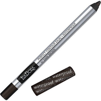 Водостойкий коричневый карандаш для глаз Perfect Contour Kajal, цвет 61, темно-коричневый, Isadora водостойкий карандаш для глаз 61 темно коричневый isadora kajal 1 3 гр