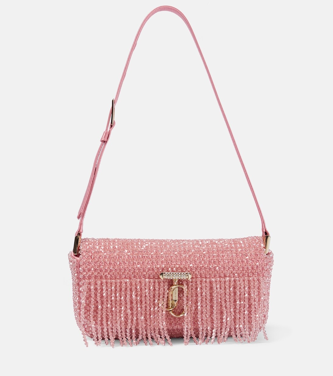 

Декорированная атласная сумка через плечо Avenue Mini Jimmy Choo, розовый