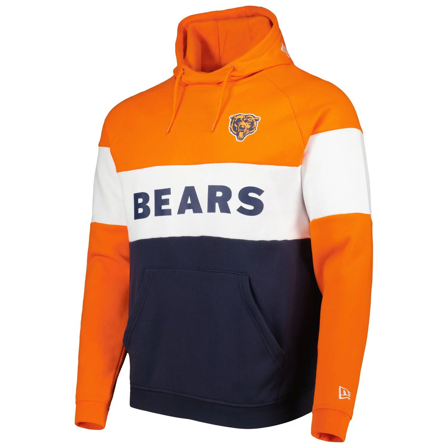 Мужской пуловер с капюшоном темно-синего цвета/ Chicago Bears с цветными блоками New Era
