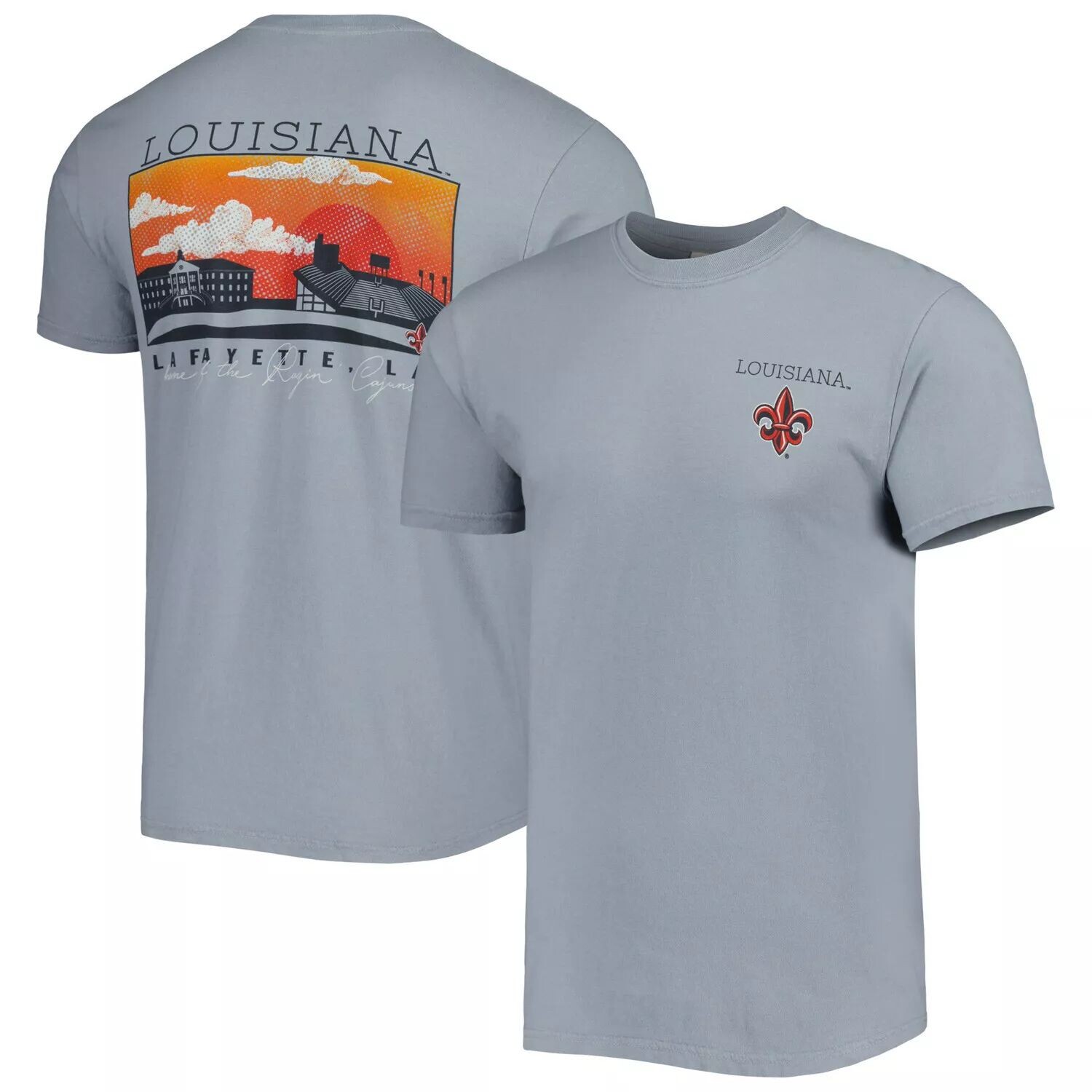 

Мужская серая футболка комфортного цвета Louisiana Ragin' Cajuns Campus Scenery Comfort Color