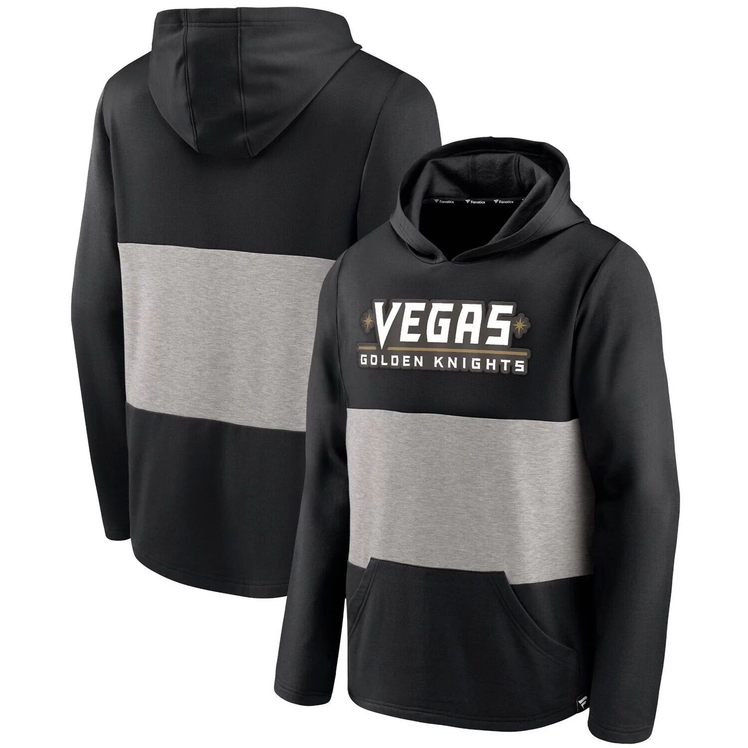 

Мужской пуловер с капюшоном Fanatics черного/серого цвета с логотипом Vegas Golden Knights Prep Color Block