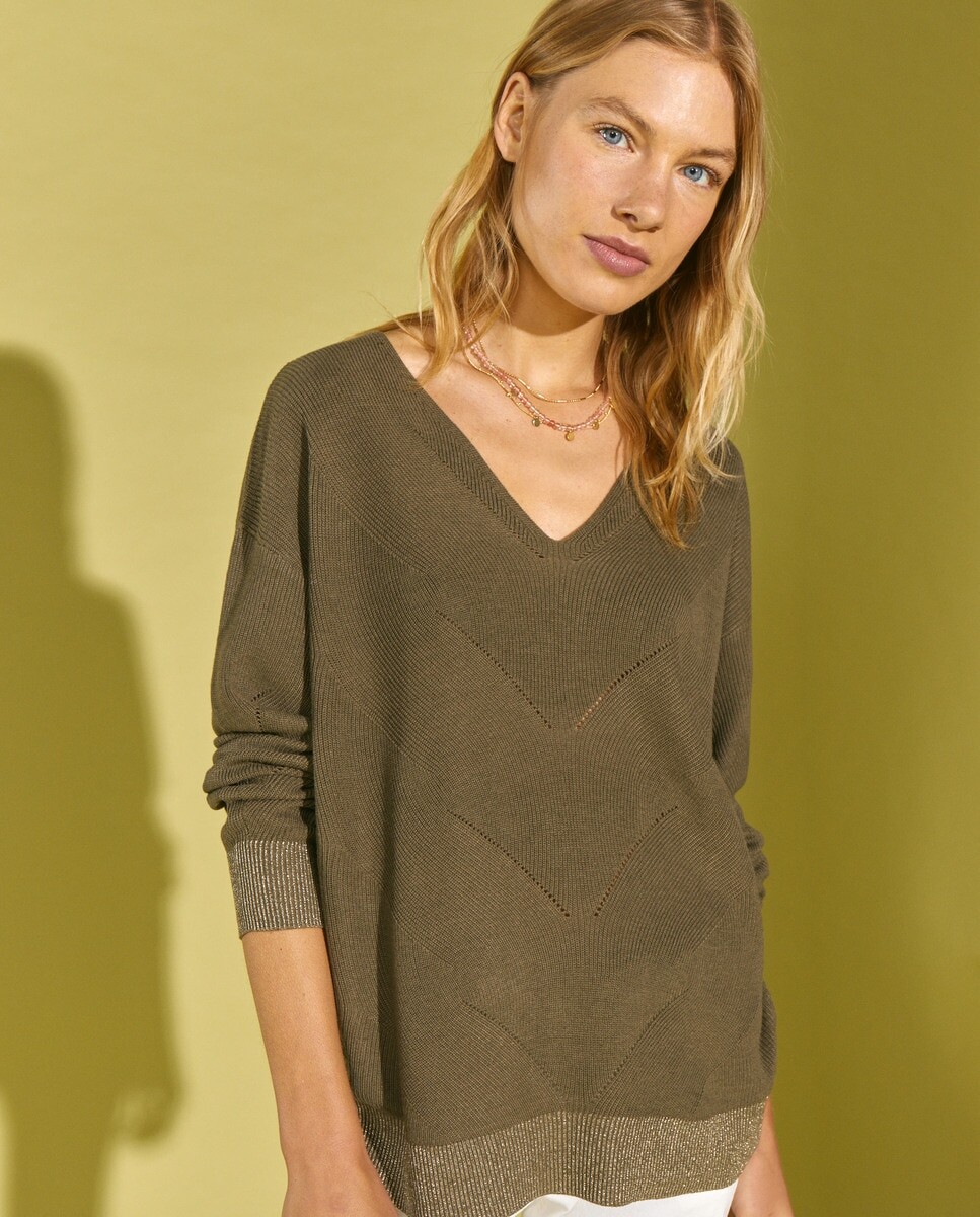 

Женский свитер с V-образным вырезом Southern Cotton