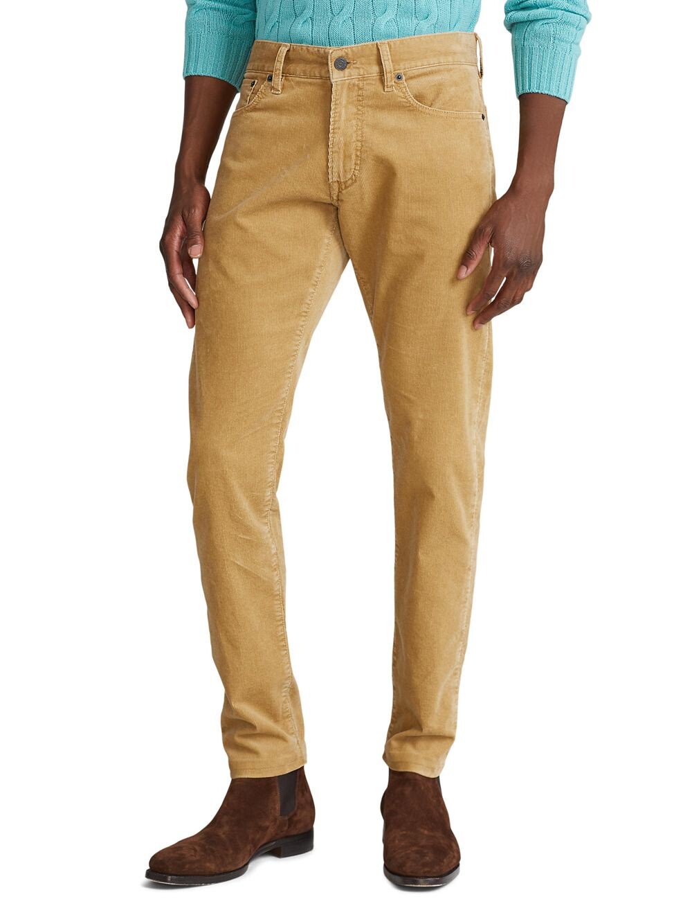 

Джинсы Slim Fit из эластичного хлопка с пятью карманами Ralph Lauren Purple Label, кэмел