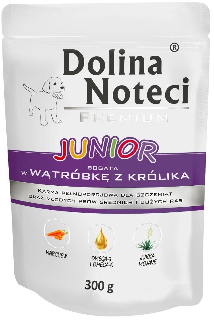 

Влажный корм для собак Dolina Noteci Junior Mini Wątróbka i Królik, 300 гр
