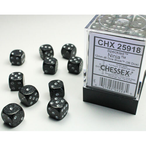 

Аксессуары Chessex Chessex 12mm d6 Set: Speckled - Ninja w/Silver (36)