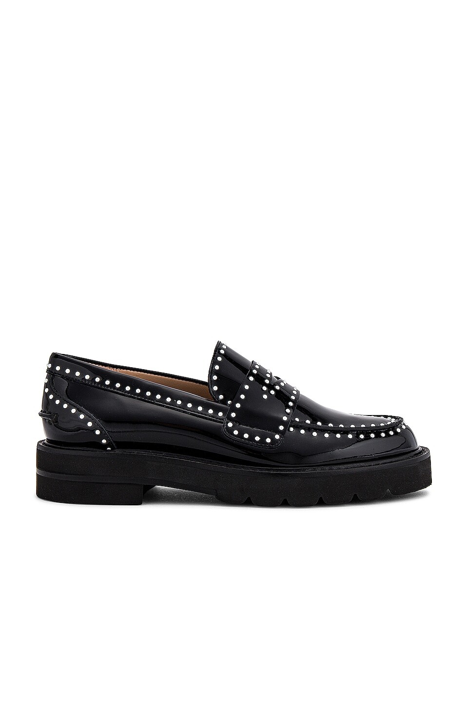 

Лоферы Stuart Weitzman Parker Lift Mini Pearl, цвет Black Patent