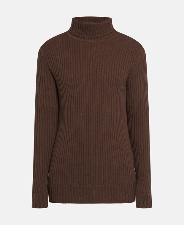 

Кашемировый джемпер с высоким воротником FTC Cashmere, кофе