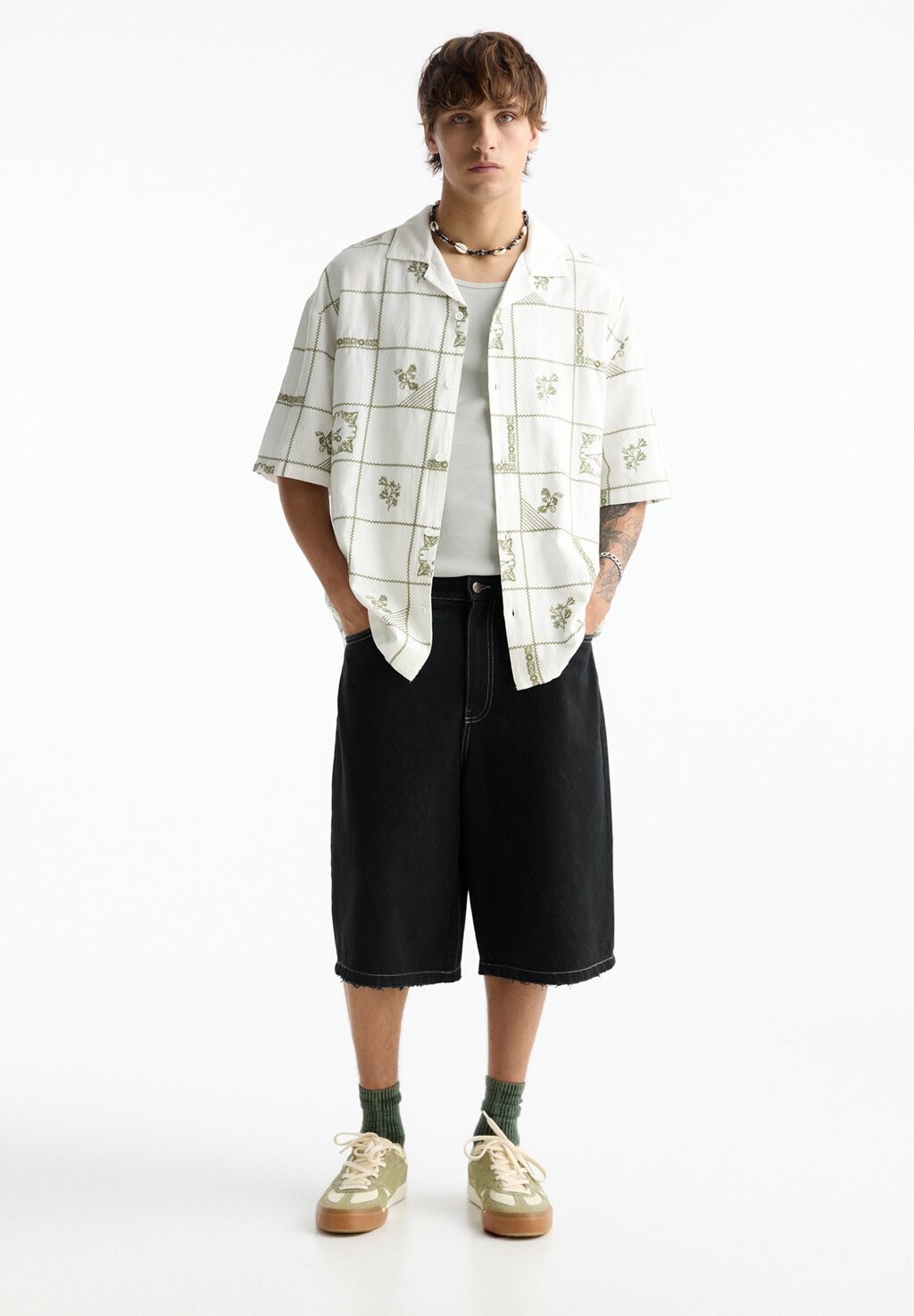 

Рубашка PULL&BEAR, белый