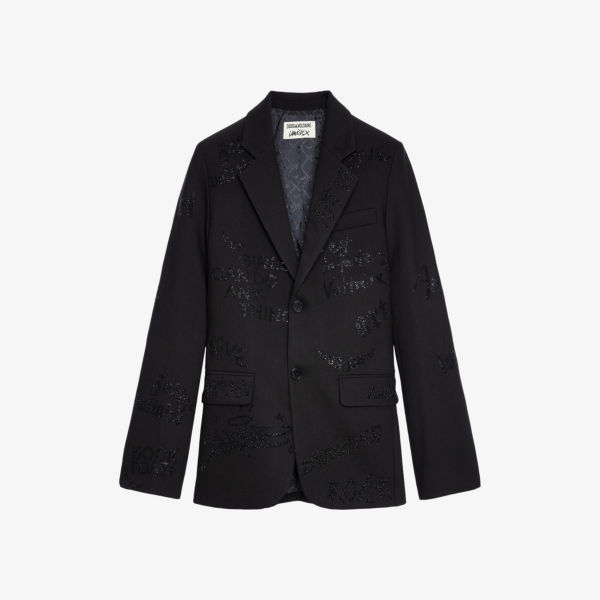 Блейзер из эластичной ткани с фирменным декором Vanille Zadig&Voltaire, цвет noir