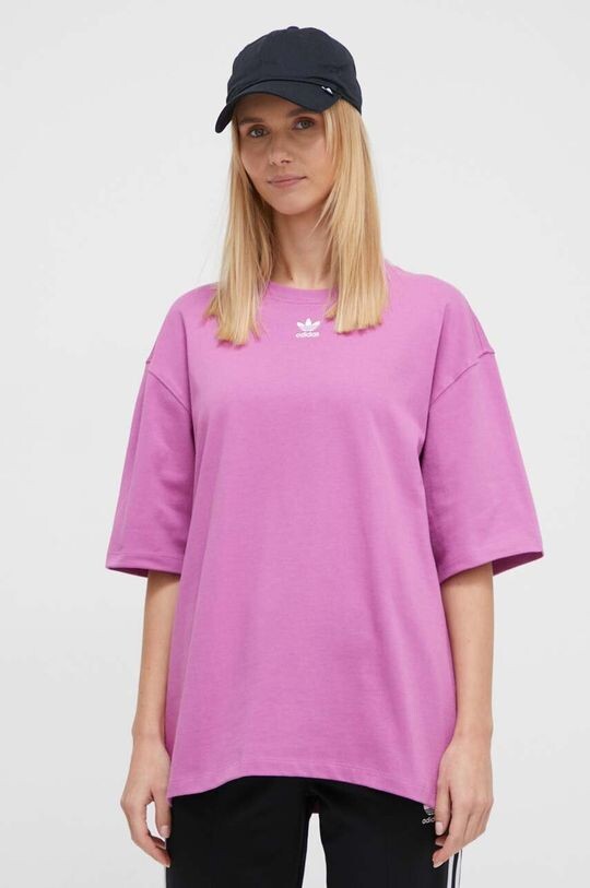 

Хлопковая футболка Adicolor Essentials adidas Originals, розовый