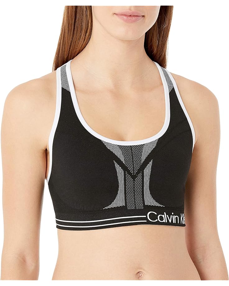 

Бюстгальтер Calvin Klein Performance Moisture Wicking Medium Impact Reversible Seamless Sports, цвет Black/White