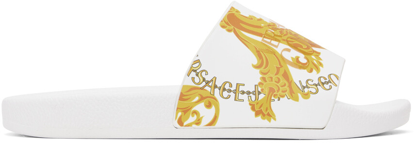

Versace Jeans Couture Белые шлепанцы Shelly с цепочкой Couture