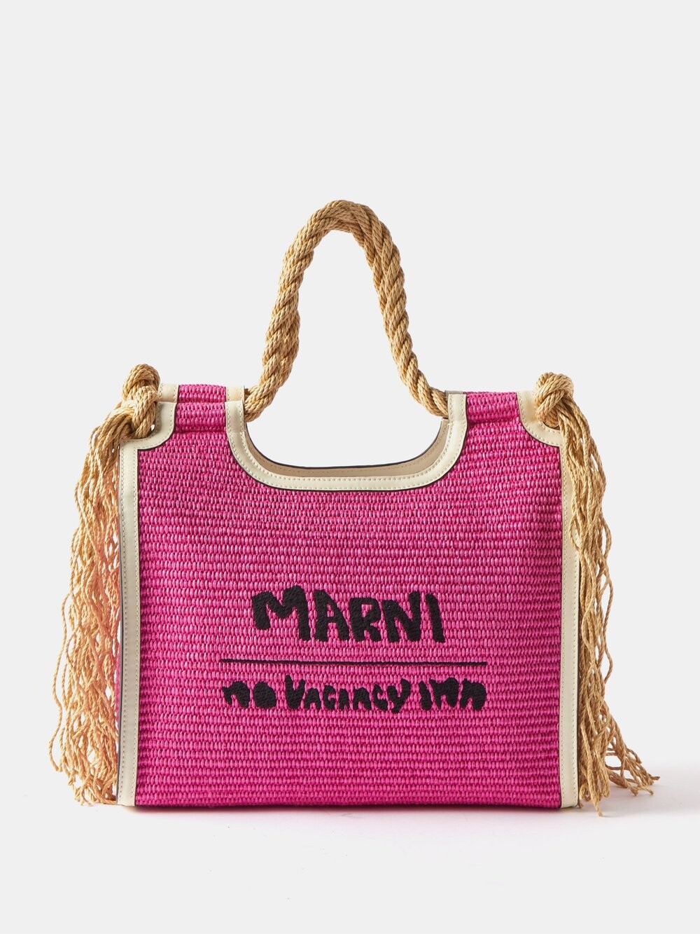 

Сумка-тоут x no vacancy inn marcel из искусственной рафии Marni, розовый