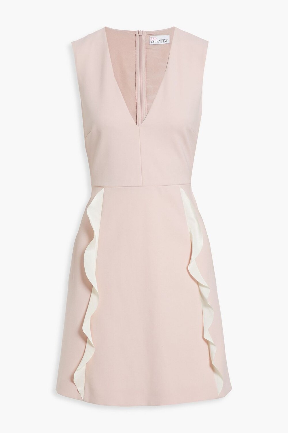 

Платье мини из эластичного крепа с крепдешиновой отделкой REDVALENTINO, розовый