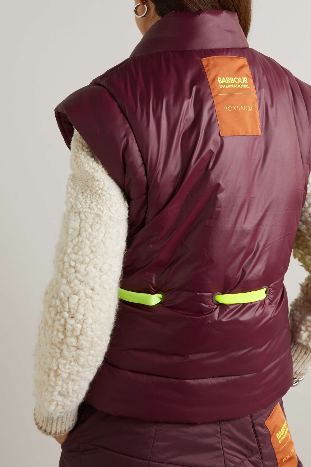 

BARBOUR + Roksanda Arna стеганый стеганый жилет-ракушка, бургундия, Коричневый
