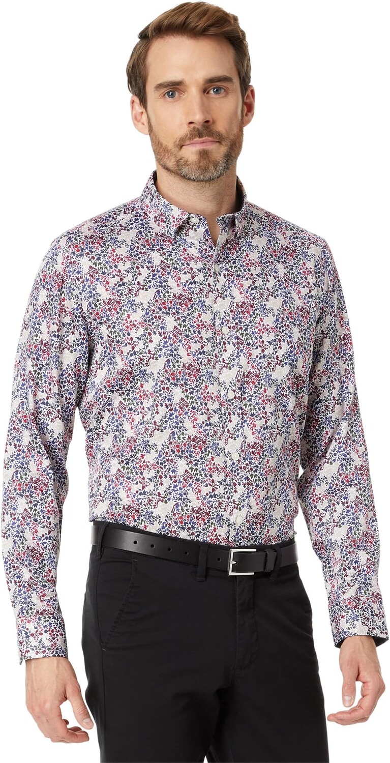 

Рубашка Vine Print Johnston & Murphy, цвет Burgundy Multi