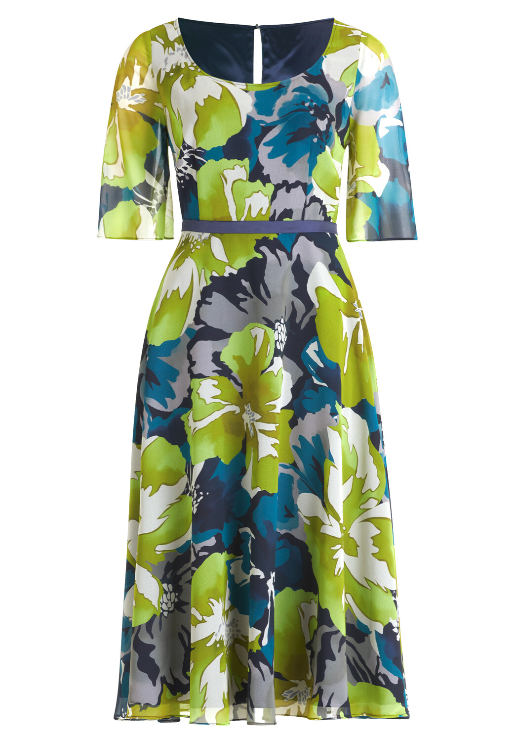 

Платье Vera Mont Cocktail mit Flügelärmeln, цвет Dark Blue/Green