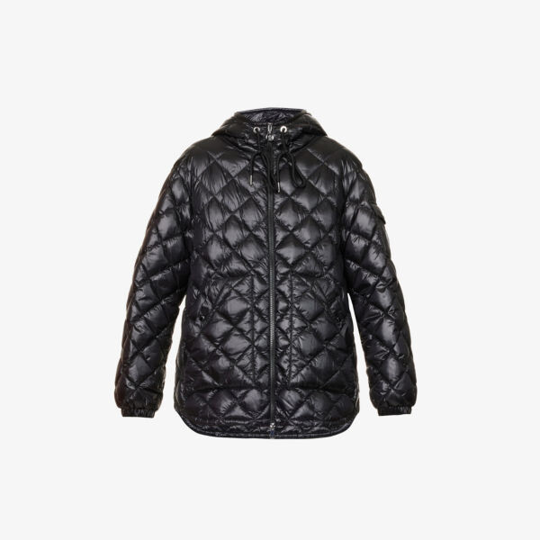 

Утепленный пуховик с фирменной аппликацией Moncler, черный