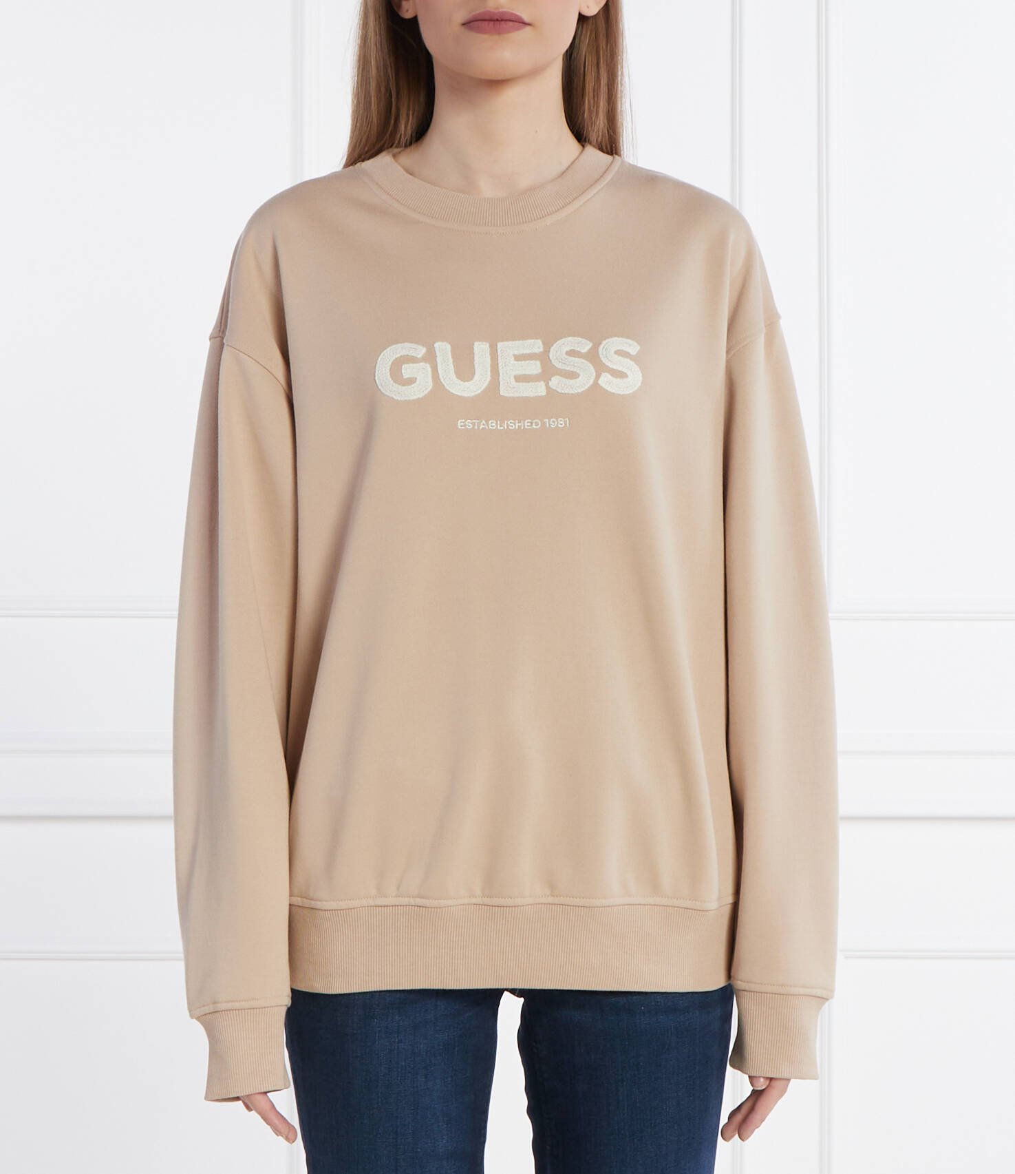 

Толстовка GUESS ACTIVE ARLETH Oversize fit, бежевый