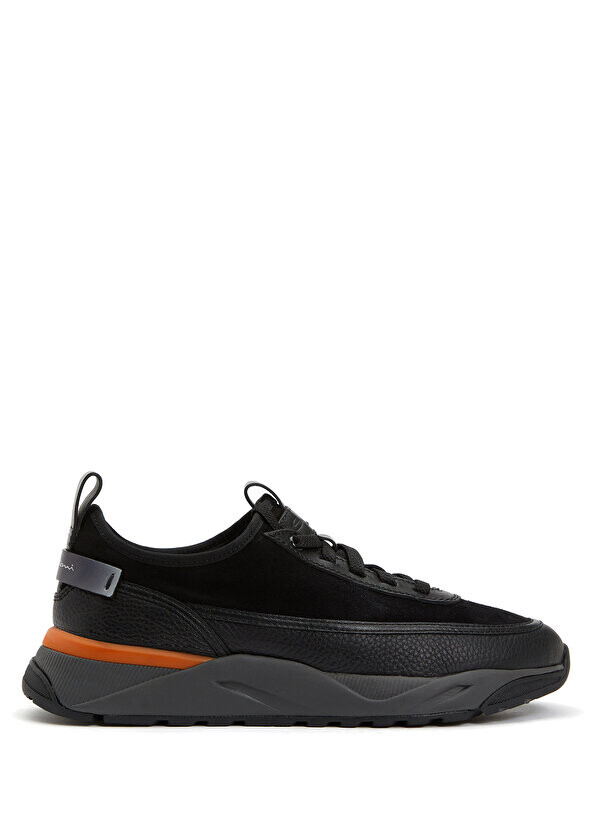 

Мужские кожаные кроссовки с черным логотипом Santoni Sport, Черный