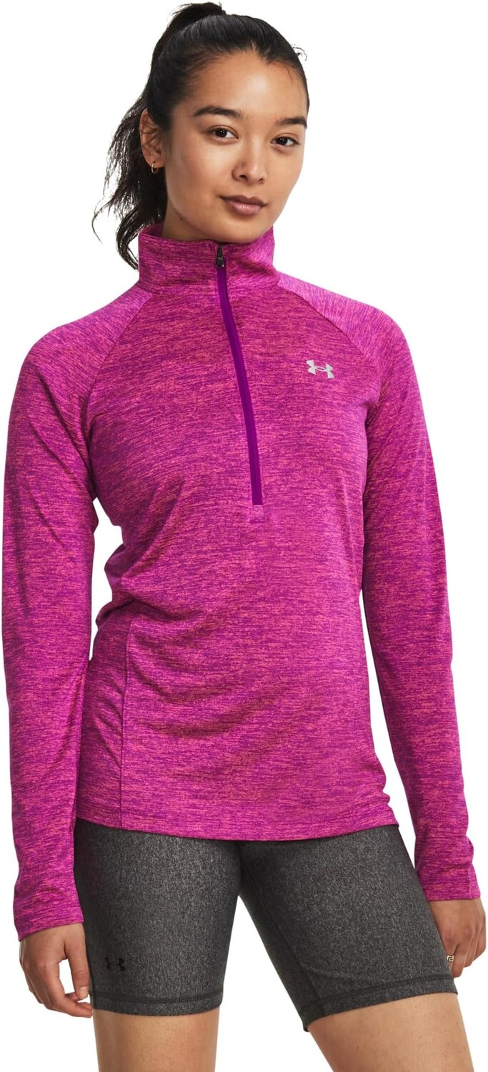 

Топ Tech с застежкой-молнией 1/2 Under Armour, цвет Mystic Magenta/Rebel Pink/Metallic Silver