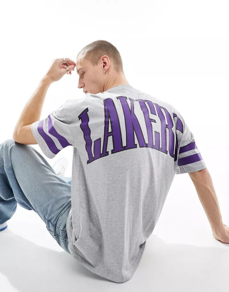 

Серая меланжевая футболка New Era LA Lakers