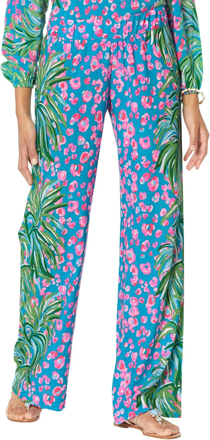 

Брюки Bal Harbour Mid-Rise Pala Lilly Pulitzer, цвет Turquoise Shore I Spy Engineered