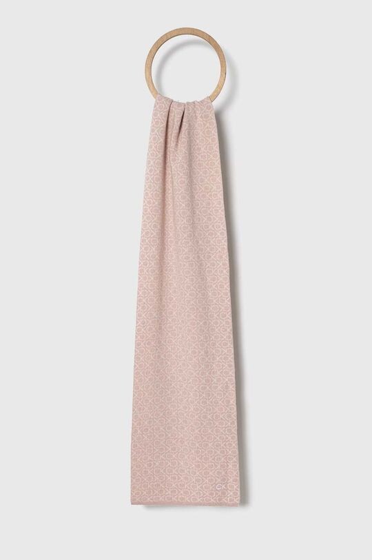 

Шарф из смесовой шерсти Calvin Klein, розовый