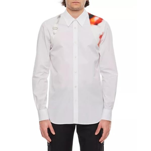 

Футболка popeline organic cotton shirt Alexander Mcqueen, белый