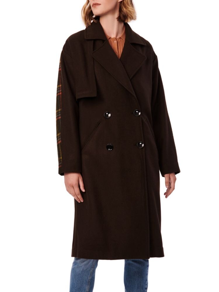 

Тренч Bernardo из смешанной шерсти Bernardo, цвет Brown Multicolor