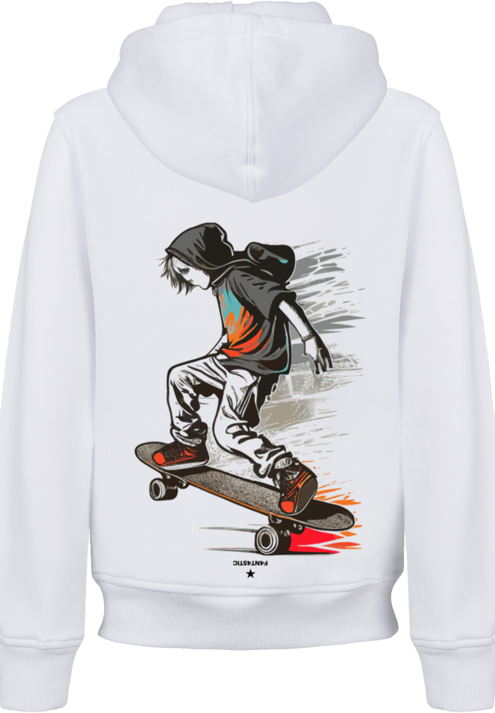 Пуловер F4NT4STIC Hoodie Skateboarder, белый